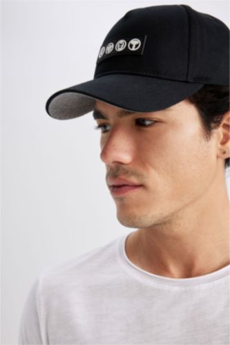 MAN Black Men's Marvel Avengers Embroidery Cotton Cap Hat