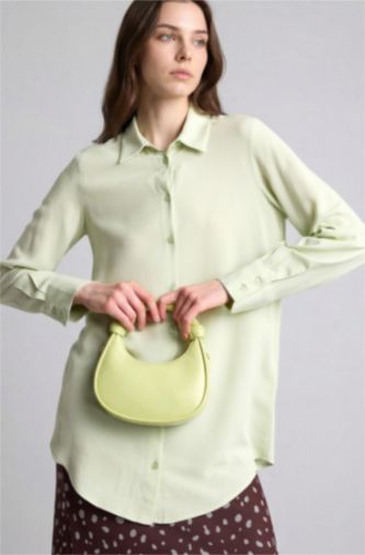 Kadın Mint Regular Fit Uzun kollu Gömlek