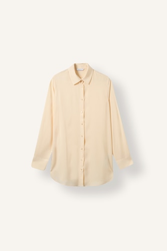 Kadın Açık Sarı Regular Fit Basic Gömlek Tunik