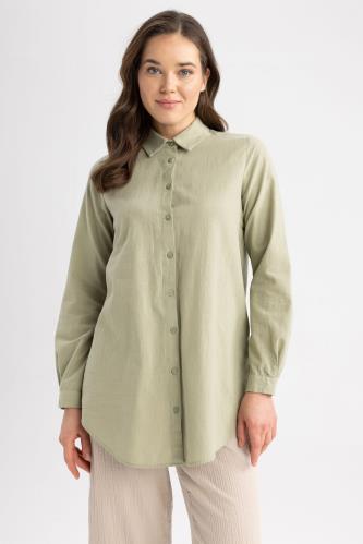 Regular Fit Cotton Long Sleeve Tunic