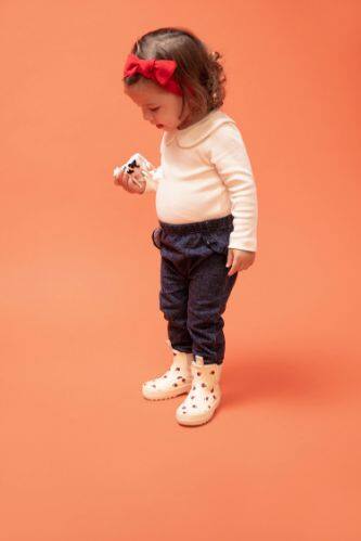 Fleece Trousers for Baby Girls - white medium all over printed, Baby