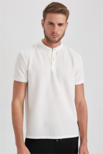 MAN White Modern Fit Short Sleeve Polo T-Shirt