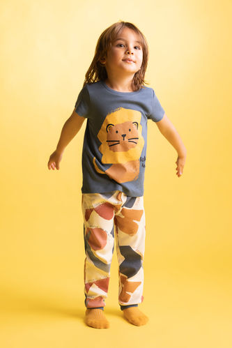 Erkek Bebek Baskılı Kısa Kollu Pijama Takımı