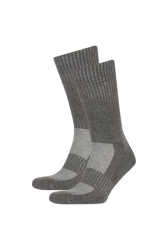 HOMME Gris Defacto Fit Lot De 2 Paires De Chaussettes De Sport En Coton Éponge Pour Homme