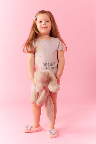 Baby Girl Unicorn Short Sleeve Combed Cotton 2-Pajama Set