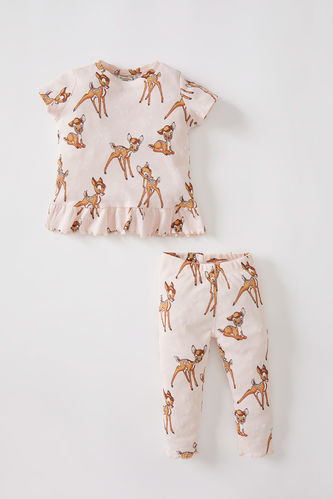 Baby Girl Disney Bambi Licensed Crew Neck Corduroy Camisole 2 Pajamas