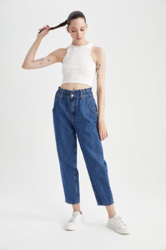 Slim fit hot sale paperbag trousers