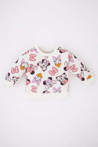 Baby Girls Disney Mickey & Minnie Regular Fit Crew Neck Sweatshirt