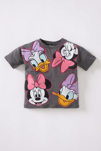 Baby Girl Disney Mickey & Minnie Licensed Regular Fit Crew Neck Short Sleeved T-Shirt