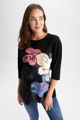 Regular Fit Disney Mickey & Minnie Lizenziertes Langarmshirt aus Baumwolle