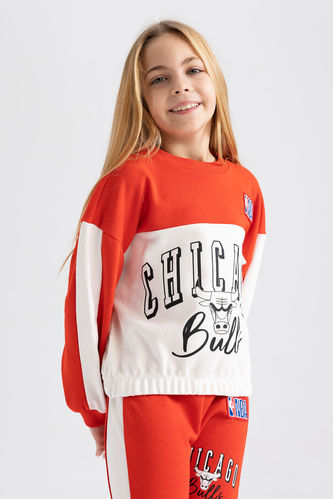 Kız Çocuk NBA Chicago Bulls Relax Fit Sweatshirt