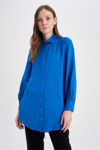 WOMAN Royal Regular Fit Shirt Collar Long Sleeve Tunic