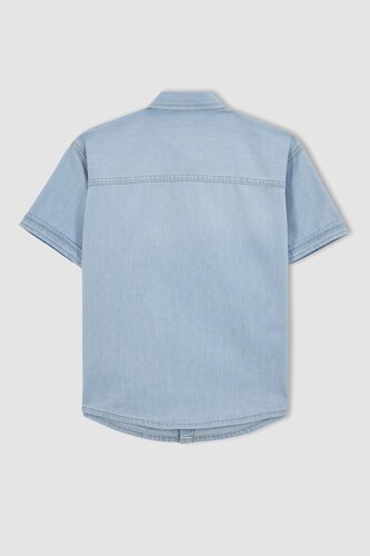 Erkek Çocuk Oversize Jean Kısa Kollu Gömlek