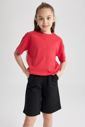 Kız Çocuk Kısa Kollu Kırmızı Tişört