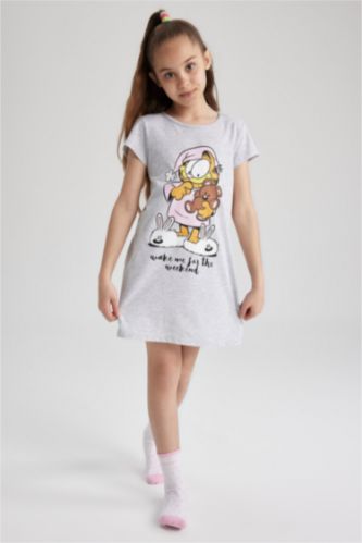 Grey GIRLS & TEENS Garfield Short Sleeve Dress 2798652 | DeFacto