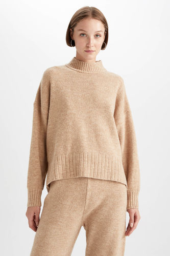 Oversize Fit Half Turtleneck Sweater