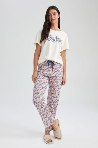 Fall In Love Regular Fit Patterned Short Sleeve Pajamas Set