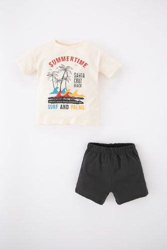 Baby Boy Printed Short Sleeve 2 Piece T-Shirt Shorts Set