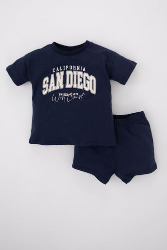 Baby Boy Printed Short Sleeve T-Shirt Shorts 2 Piece Set