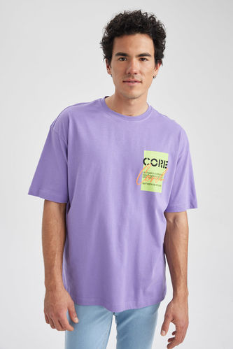 T-Shirt Oversıze Fıt Imprimé Col Ras Du Cou