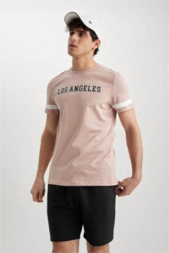 MAN Rose Slim Fit Crew Neck Printed Cotton T-Shirt