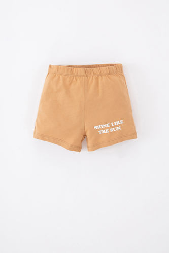 Baby Boy Regular Fit Slogan Printed Shorts