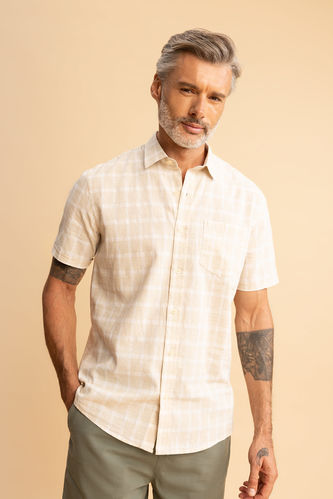 Regular Fit Linen Blend Long Sleeve Shirt