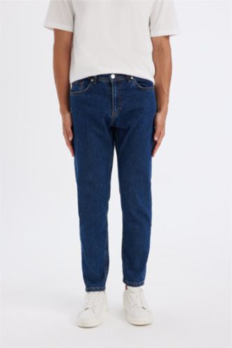 HOMME Bleu Foncé Pantalon Coupe fuselée régulière