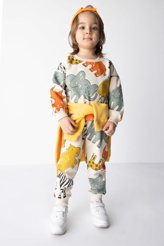 Baby Boy Animal Patterned Sweatshirt Fabric 2-Pack