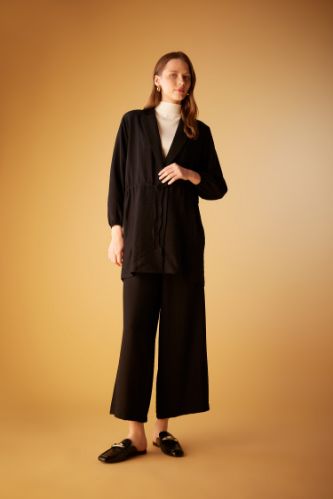 FEMME Noir Pantalon Palazzo