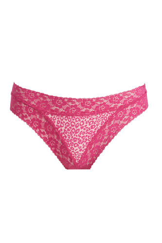 Plus Size Pink Lace Low Rise Brazilian Knickers