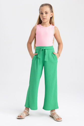 PanpanBox Pantalon Fille Jeans Flare Denim Pants Evasé Fluide Enfants  Pantalon Ample Taille Haute 2-12 Ans (140#/ ~ 7-8 Ans) : : Mode