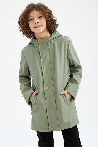 Boy Water Repellent Hooded Raincoat