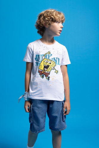 Boy SpongeBob Licensed Regular Fit Crew Neck Short Sleeved T-Shirt