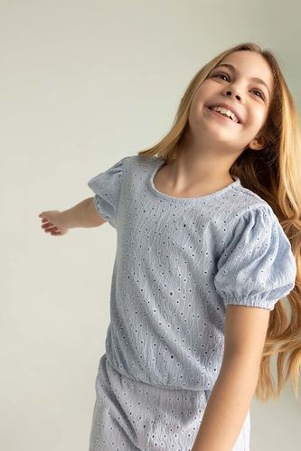 Girl Regular Fit Embroidered Short Sleeve T-Shirt
