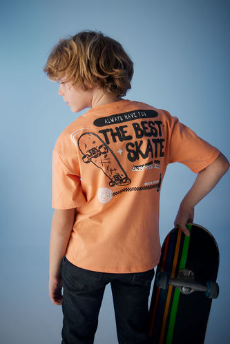 Boy Oversize Fit Crew Neck Printed Short Sleeve T-Shirt