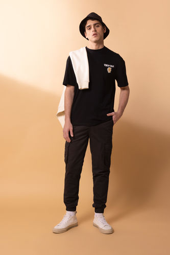 Slim Cargo Jogger Trousers with Cargo Pocket