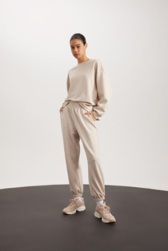 DeFactoFit Oversize Geniş Kalıp İnce Sporcu Eşofman Altı Çift Cepli Jogger Paça Standart Boy Skuba Dalgıç Kumaş