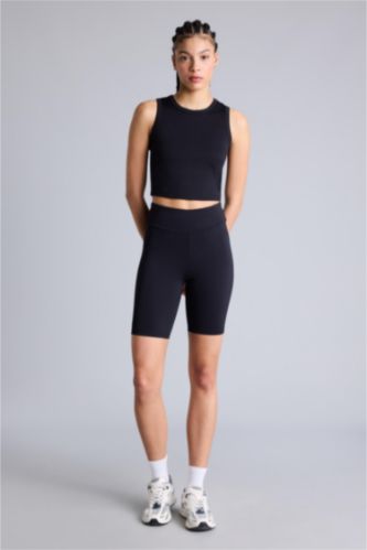 Kadın Siyah Bıker Beli Saran Sporcu Biker