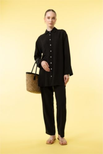 Harem Linen Blend Trousers