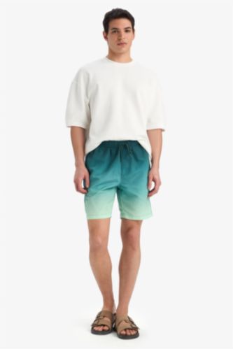 HOMME Vert Short De Bain Tissé Coupe Régulière