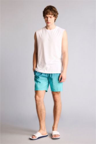 MAN Dark Green Regular Fit Swim Shorts
