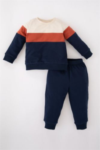 BABY BOY NAVY 2 piece Regular Fit Crew Neck Set
