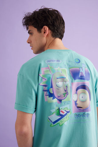 Rick and Morty Licensed Oversize Fit Crew Neck Printed T-Shirt