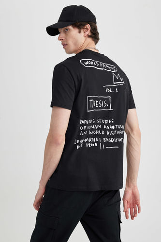 Licensed Jean Michel Basquiat Regular Fit Crew Neck Printed T-Shirt