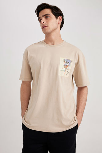 Comfort Fit Jean-Michel Basquiat Licensed Crew Neck T-Shirt