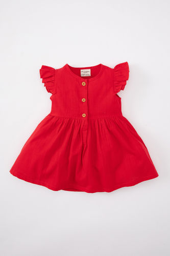 Baby Girl Sleeveless Linen Look Dress