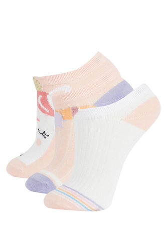 Kız Çocuk 3'lü Pamuklu Patik Çorap