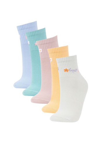 Kadın 5'li Pamuklu Soket Çorap