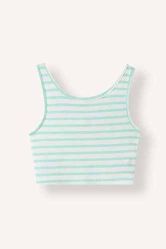 Young Girls - Teen Girls Light Green Girl Crop Camisole Tank Top